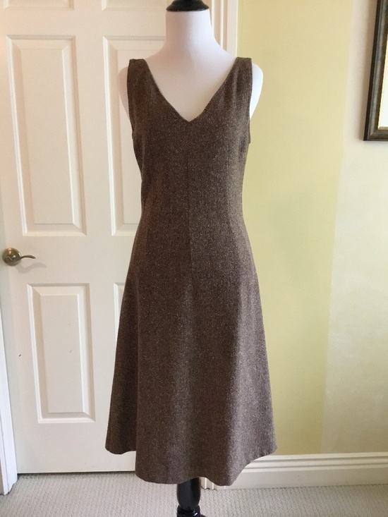 Dolce & Gabbana Dresses & Skirts - Dolce & Gabbana D&G Brown Herringbone Tweed Fit & Flare Midi Dress